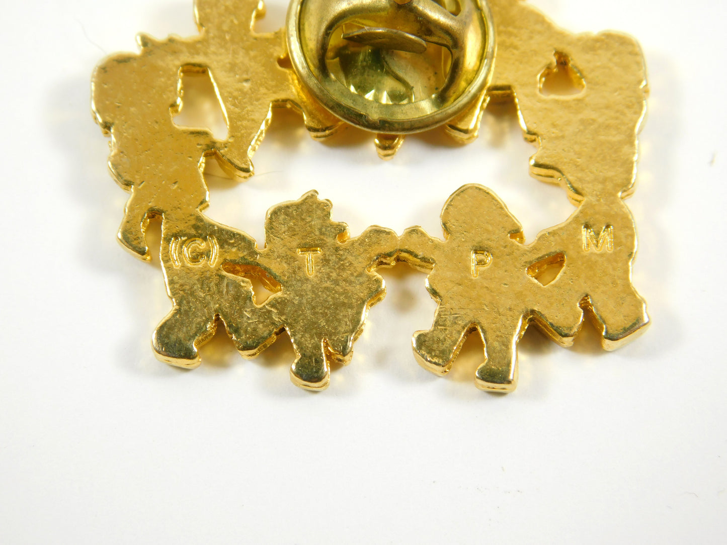 TPM Colorful Children Playing in Ring Gold Tone Lapel Pin