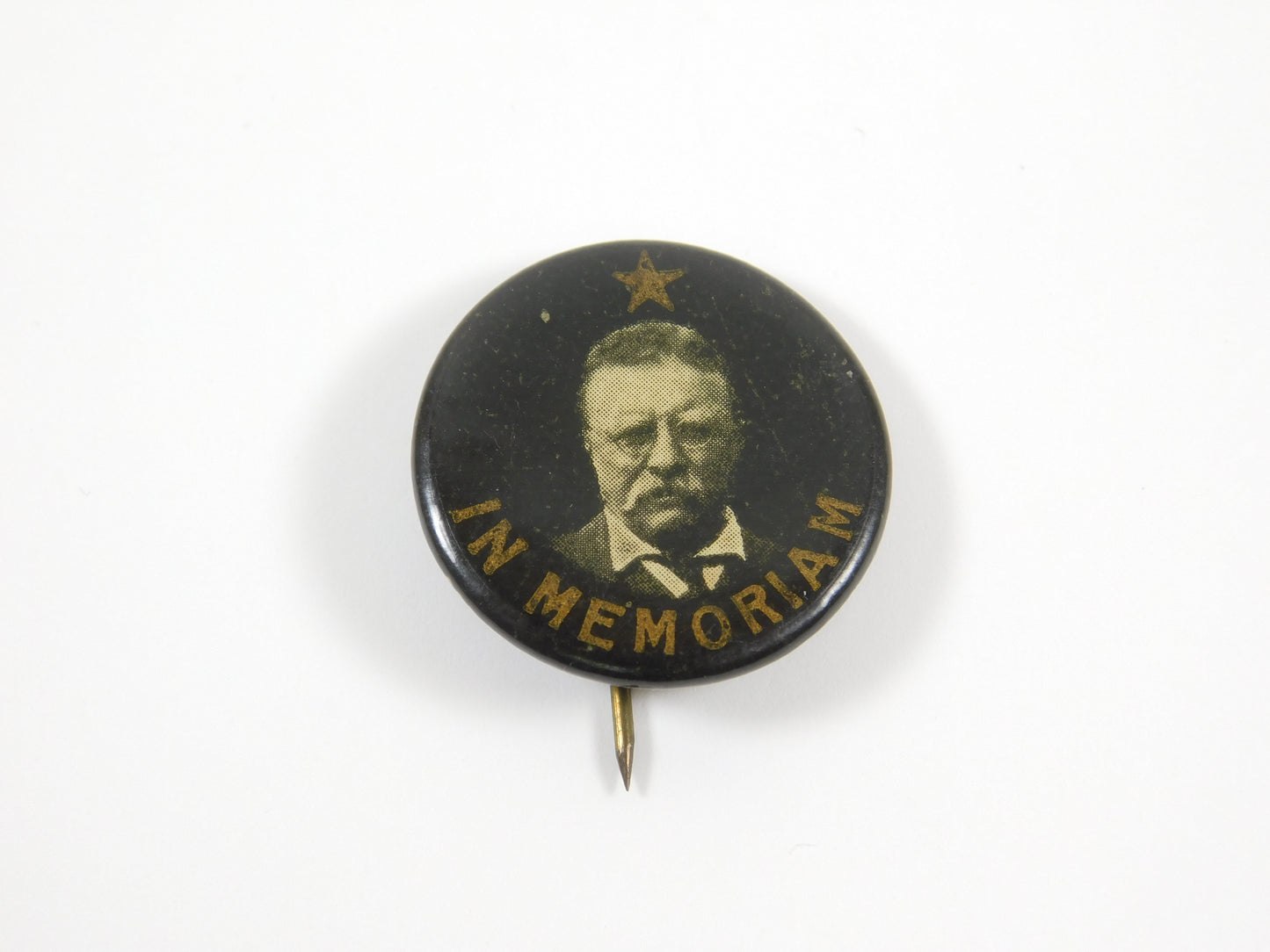 Vintage Teddy Roosevelt In Memoriam Lapel Pin