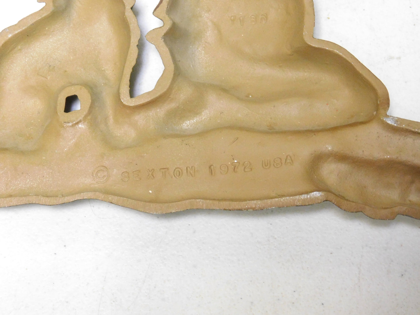Set of Two Children Praying with Dog and Cat Sexton 1972 Metal Displays