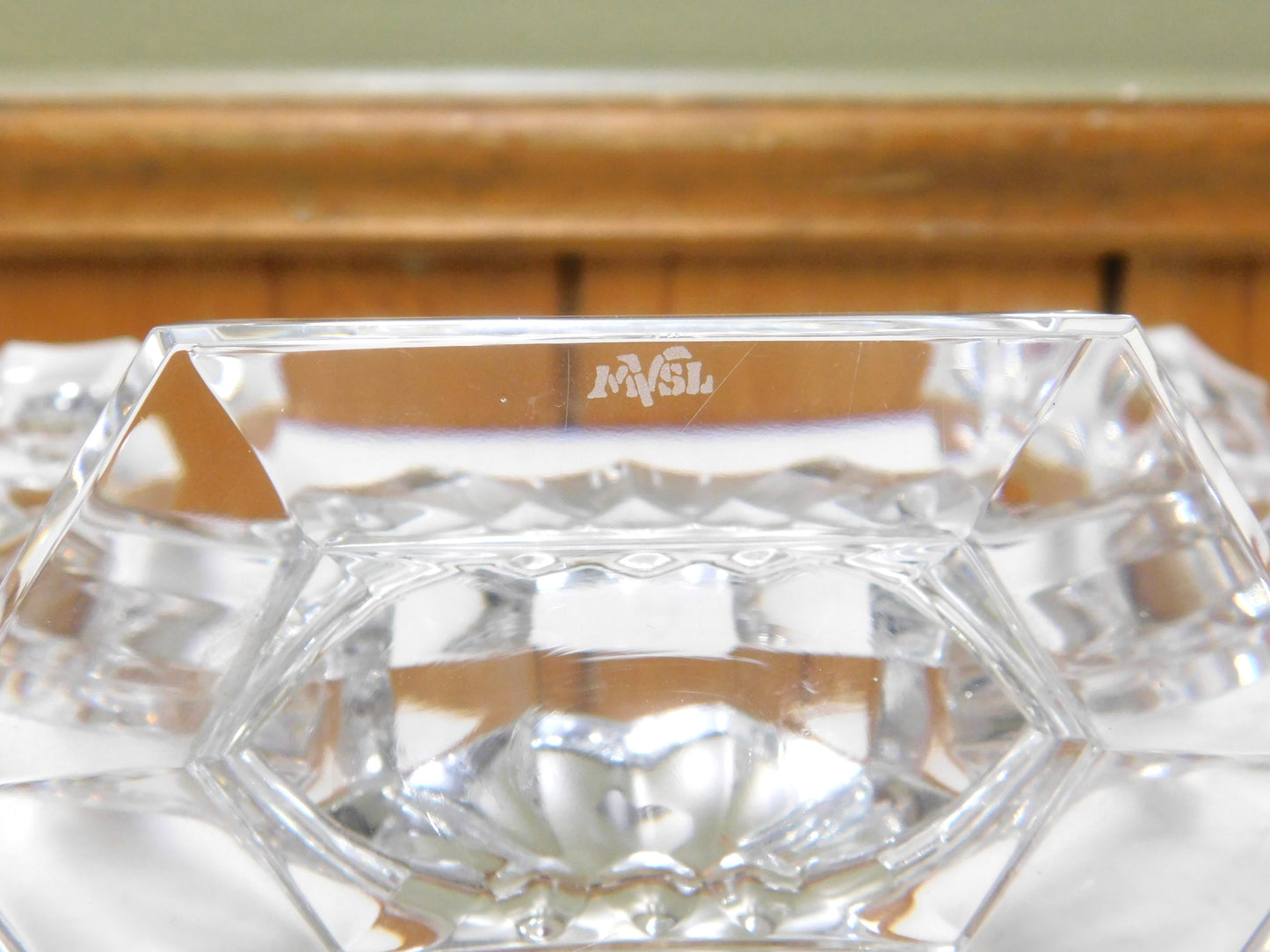 Val St Lambert Imperial Crystal Double Candelabra Candle Holder
