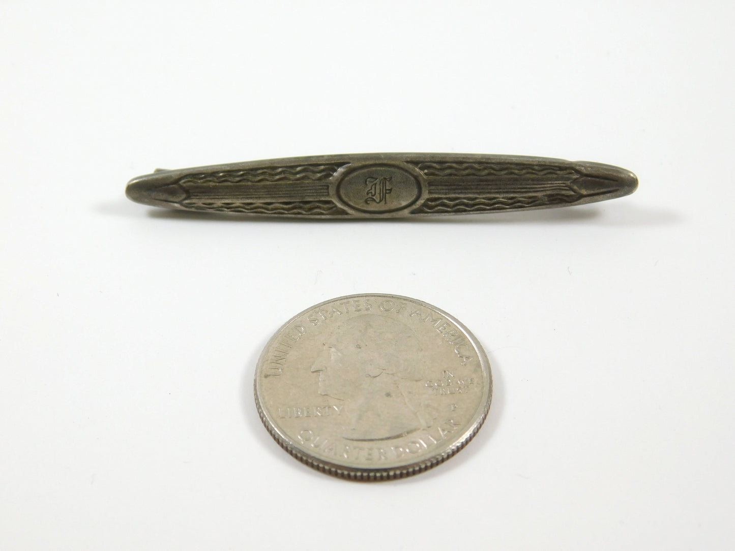 Vintage Sterling Silver Fonts Lingerie Clip Brooch Pin