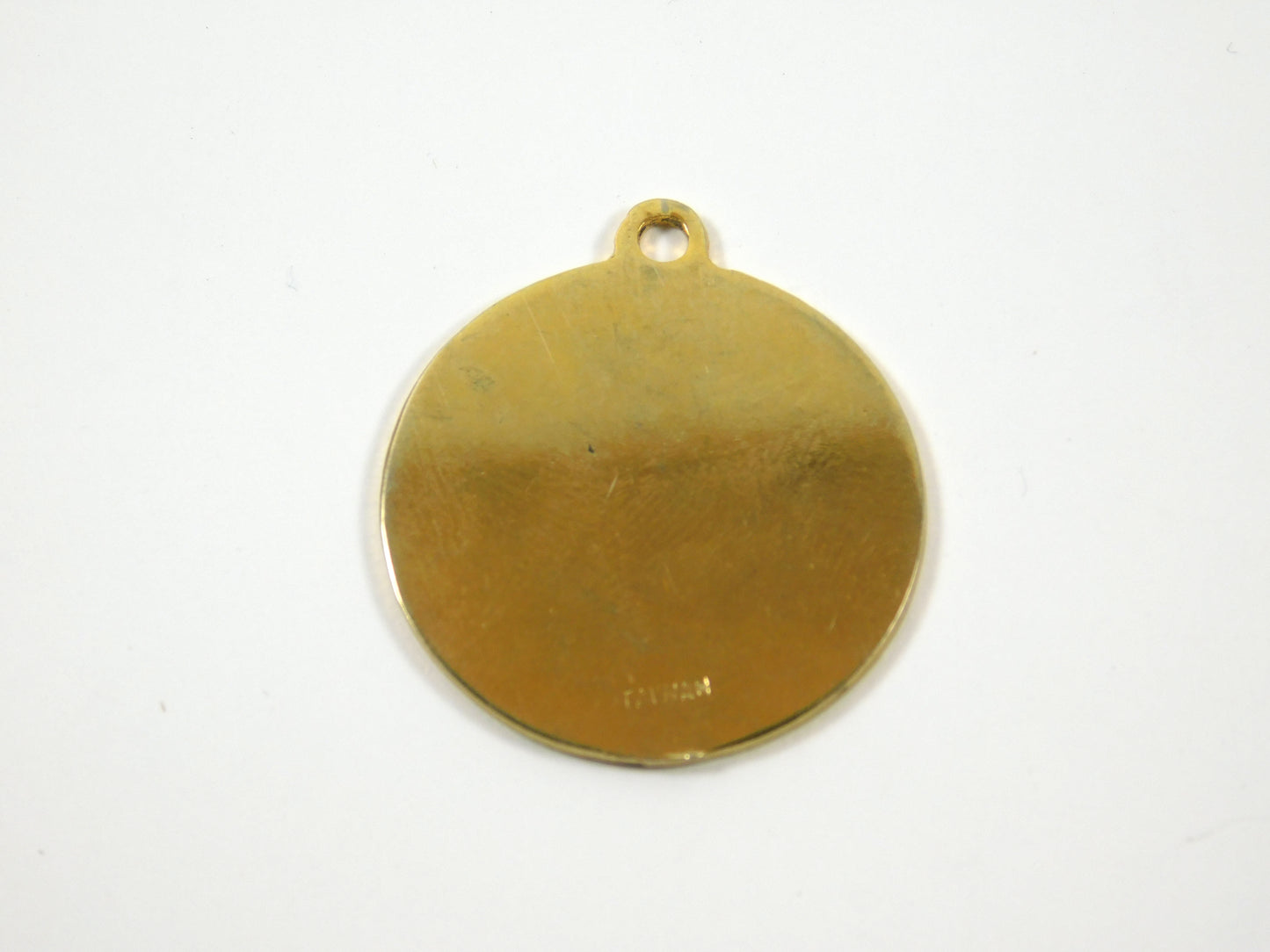 Vintage Aquarius Round Gold Tone Orange Pendant