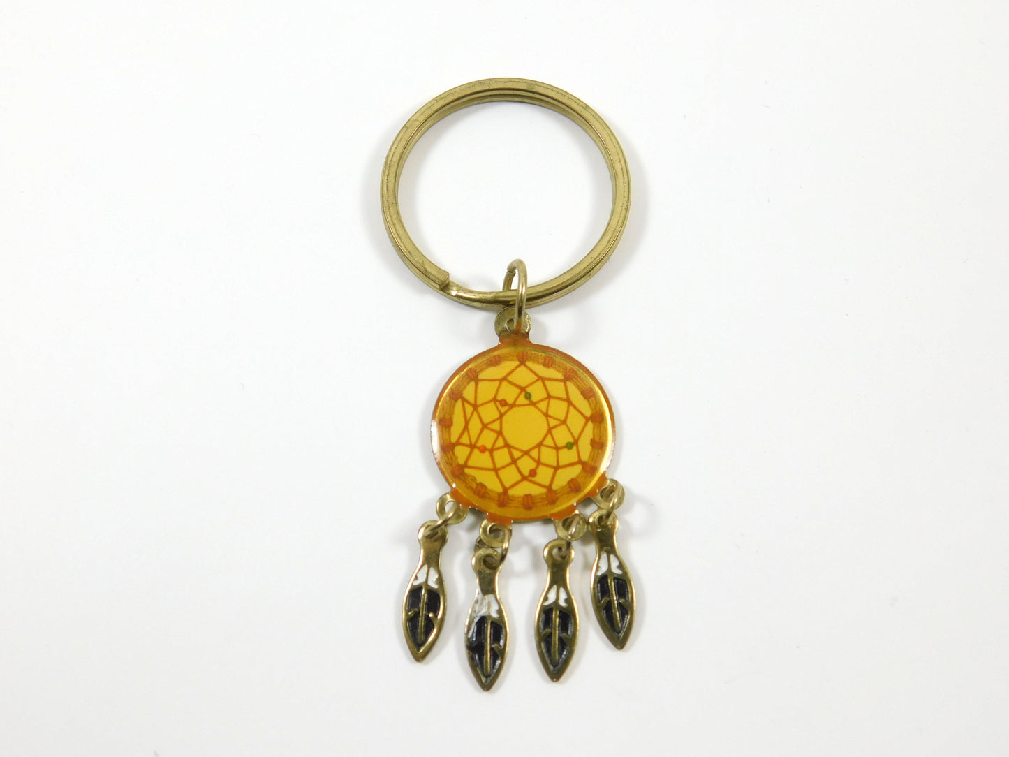 Vintage Dreamcatcher Keychain Keyring with Dangling Feather Charms