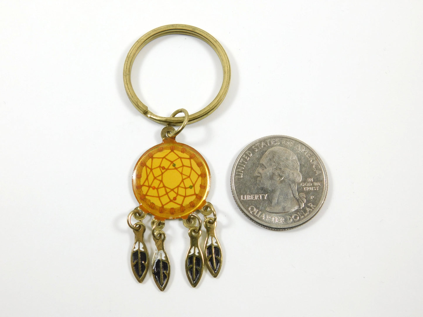 Vintage Dreamcatcher Keychain Keyring with Dangling Feather Charms