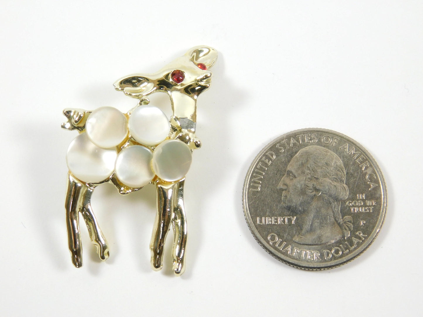 Vintage Gold Tone Baby Deer Fawn Brooch Pin