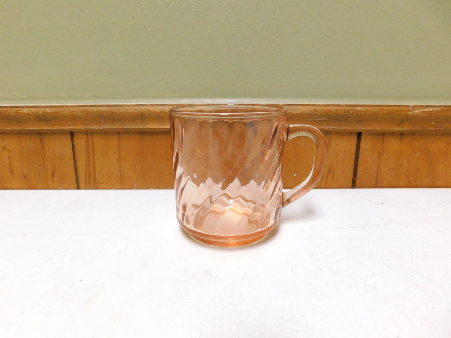 5 Arcoroc Pink Swirl Cups Mugs Glasses