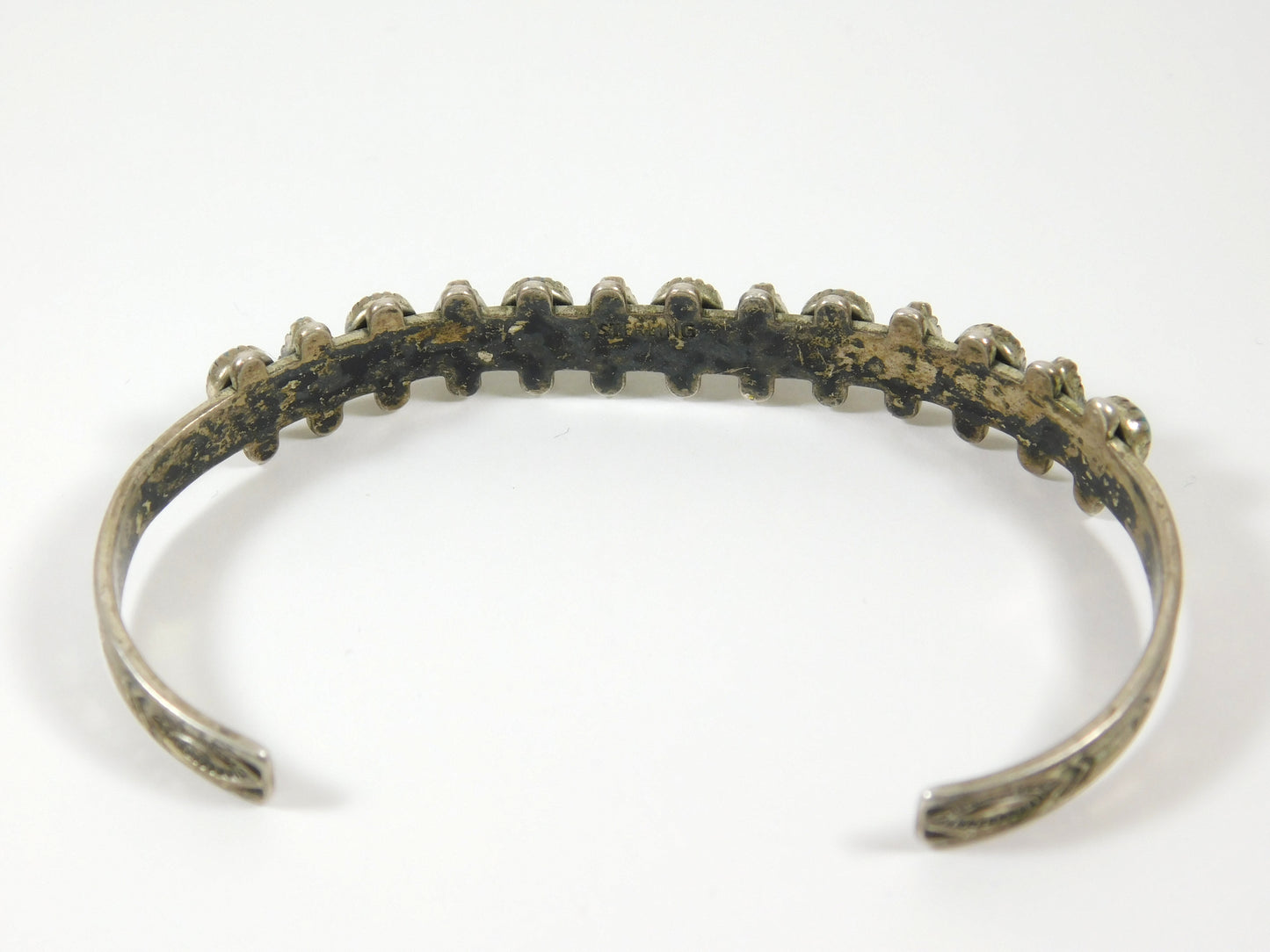 Vintage Soutwestern Style Sterling Turquoise Point Bracelet