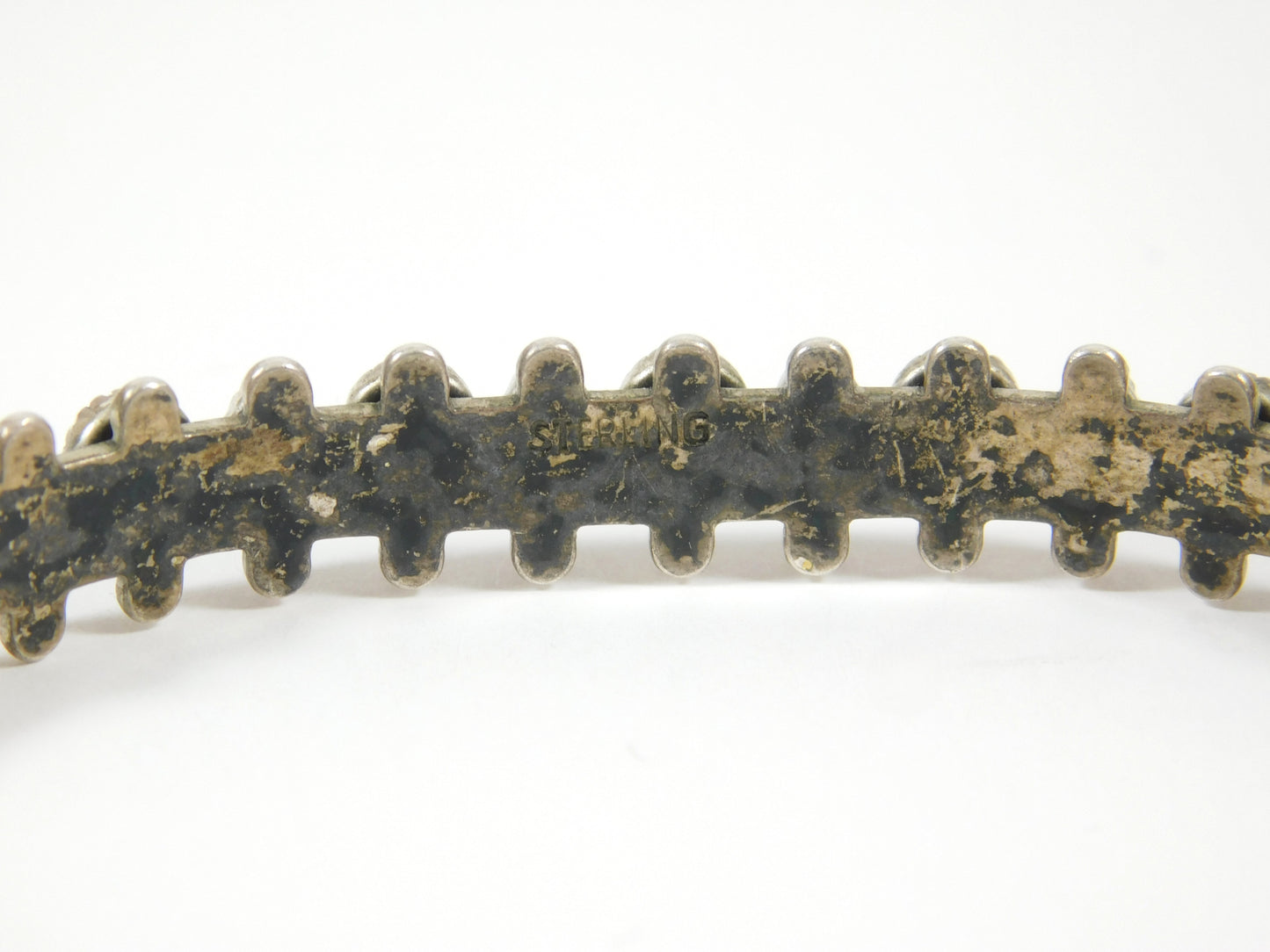 Vintage Soutwestern Style Sterling Turquoise Point Bracelet