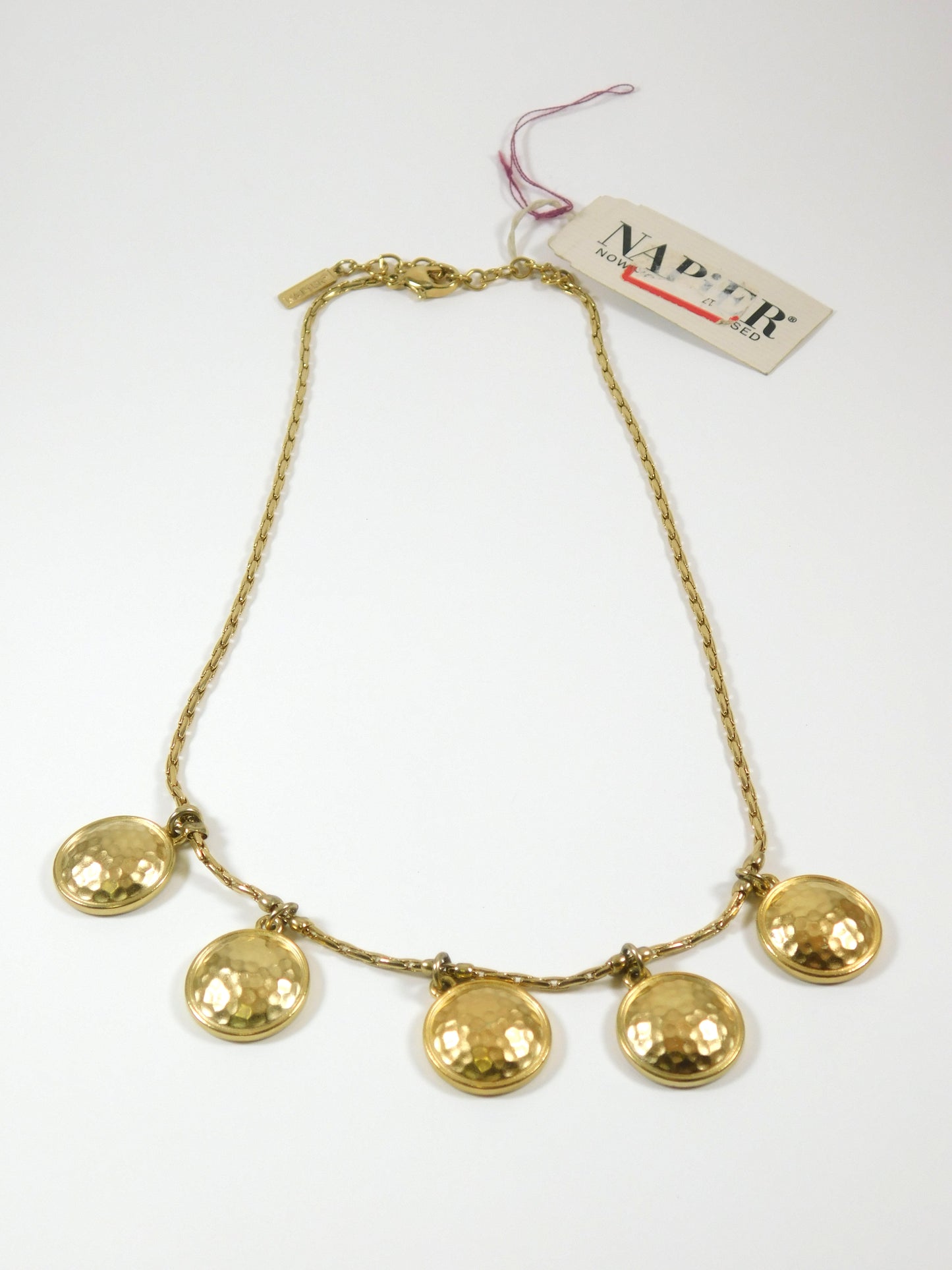 Napier Gold Tone 16" Hammered Choker Necklace
