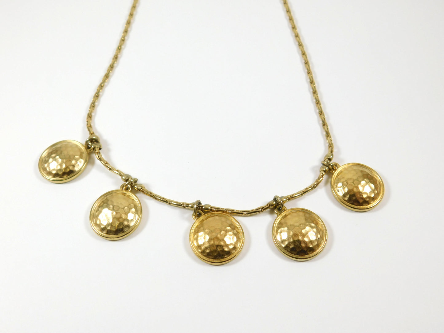 Napier Gold Tone 16" Hammered Choker Necklace