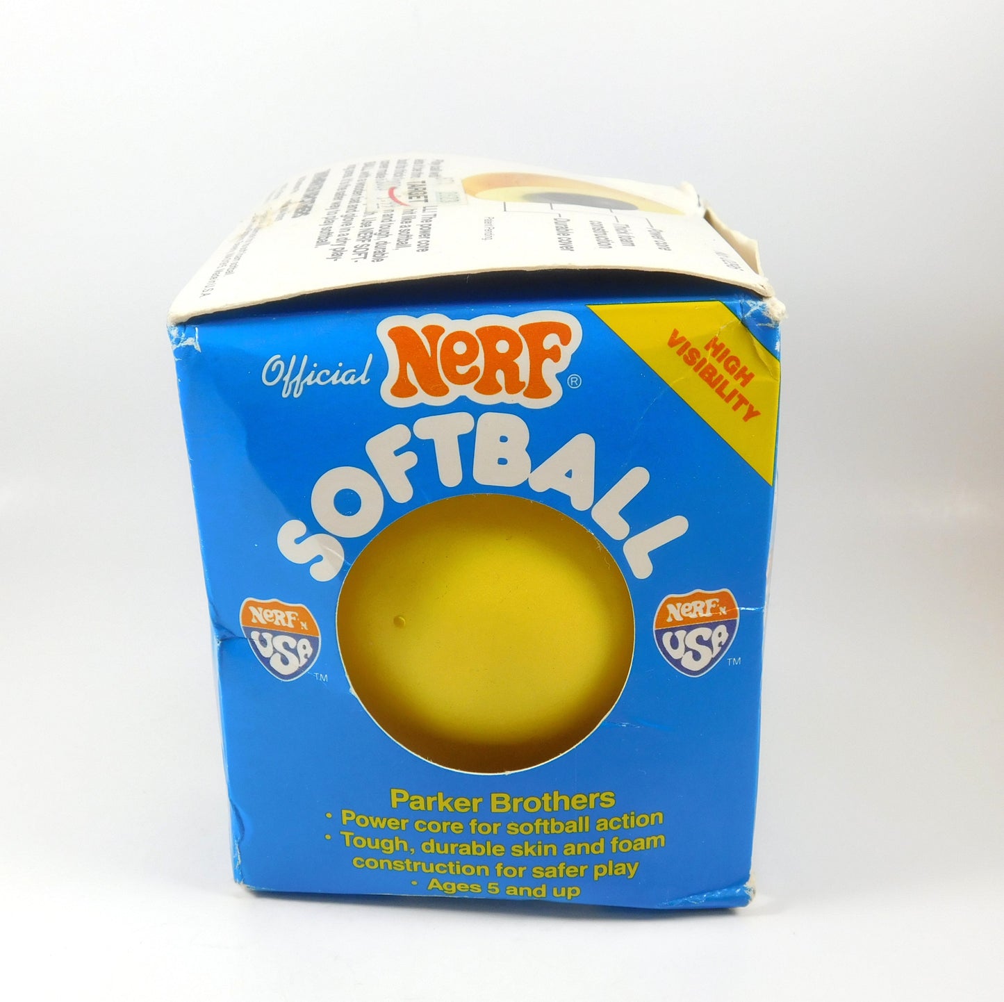 Vintage Yellow Official Nerf Softball with Box High Visibility No. 0296