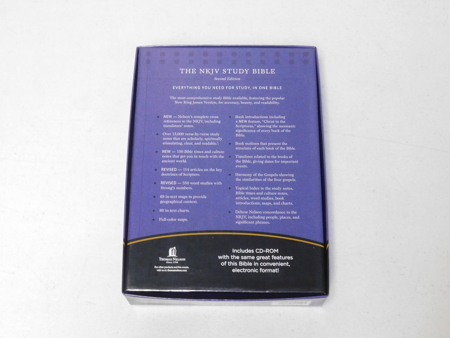 Thomas Nelson NKJV Study Bible 2nd Edition 2885T Black Bonded Leather 2007