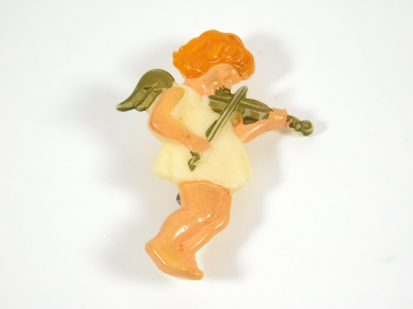 Vintage Angel Playing Violin Lapel Pin Brooch