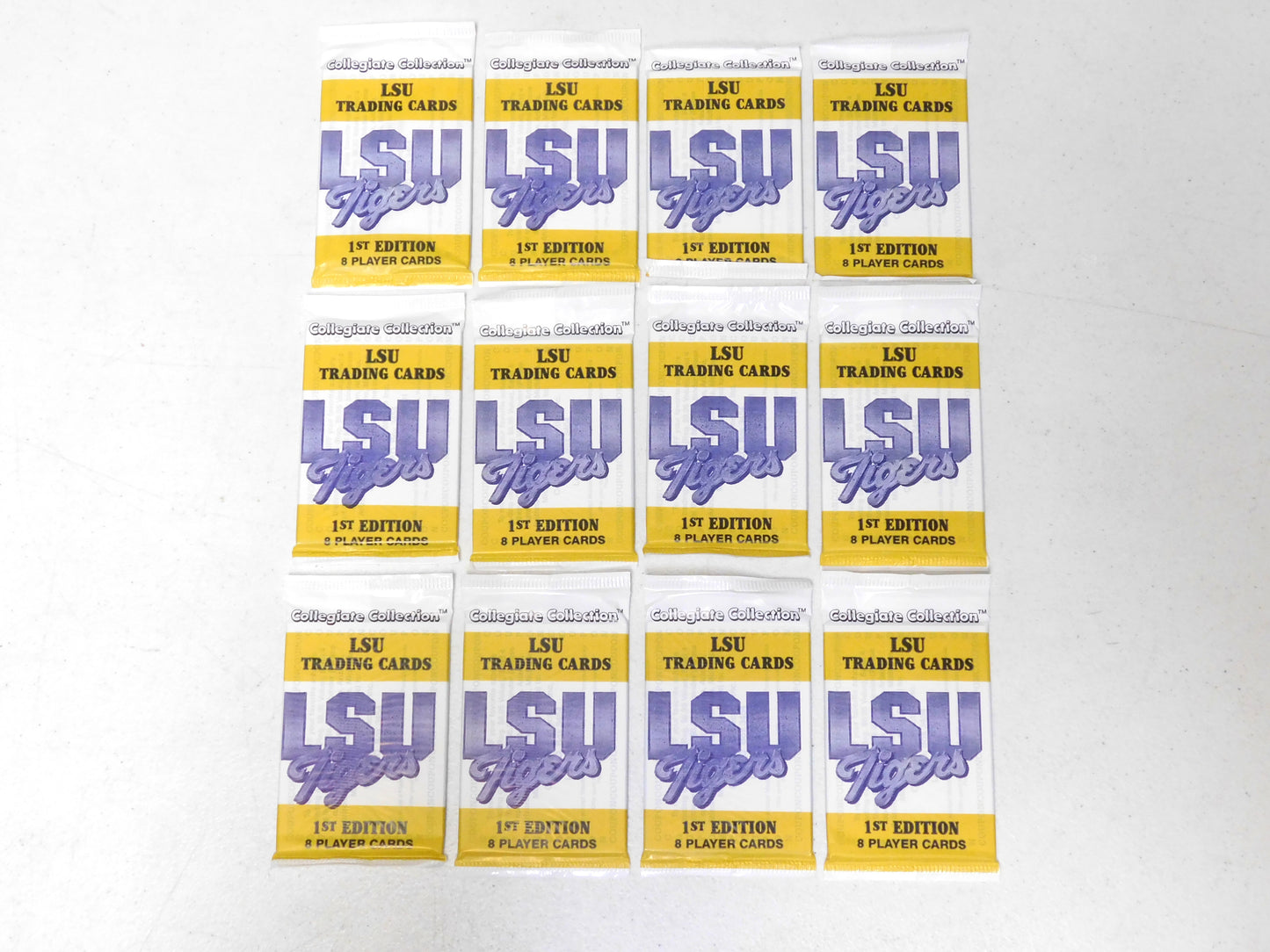 12 Packs of LSU Tigers 1st Edition 8 Player Trading Cards