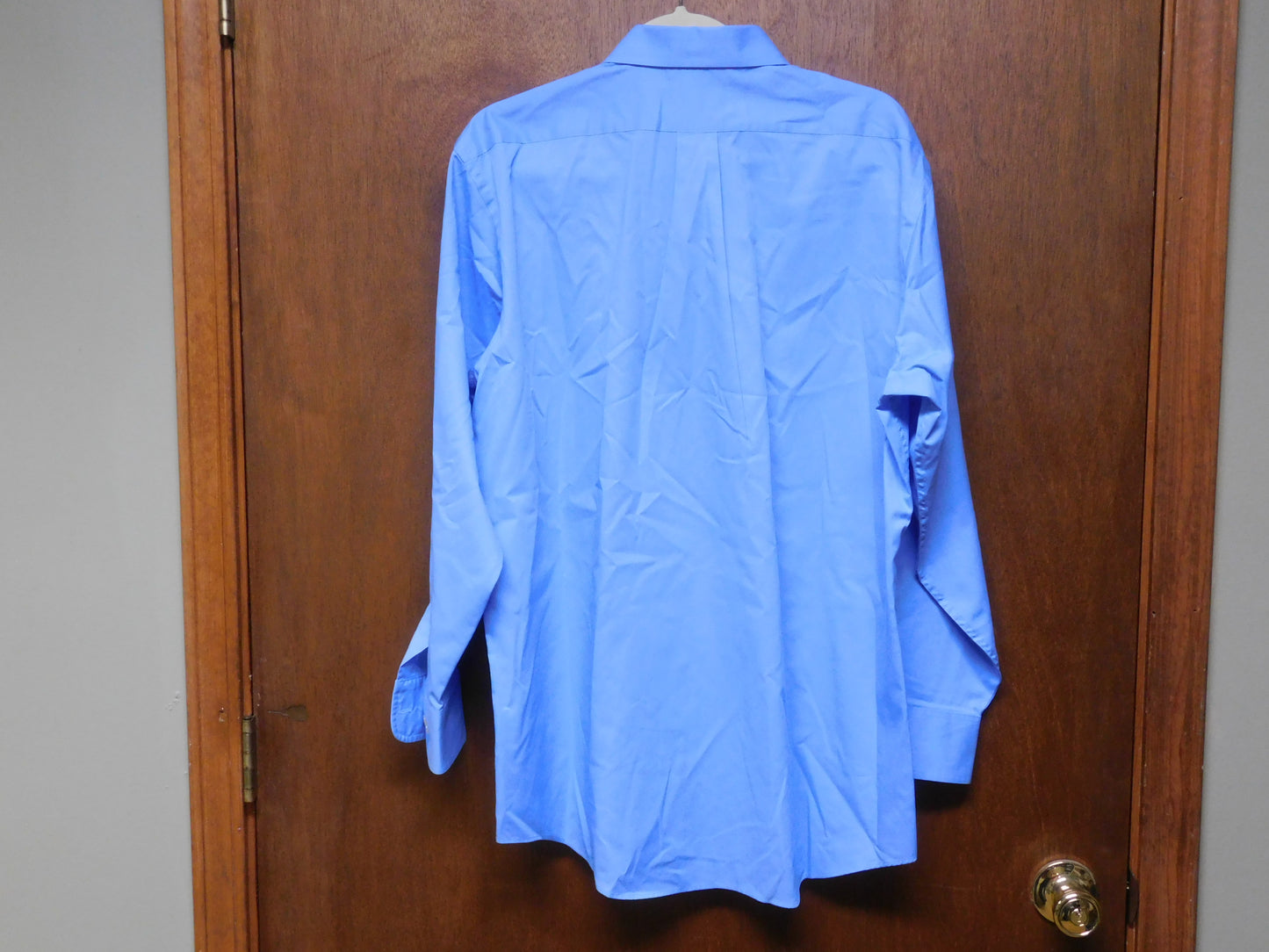 Chaps Blue Long Sleeve Dress Shirt Regular Fit Twill Size Large