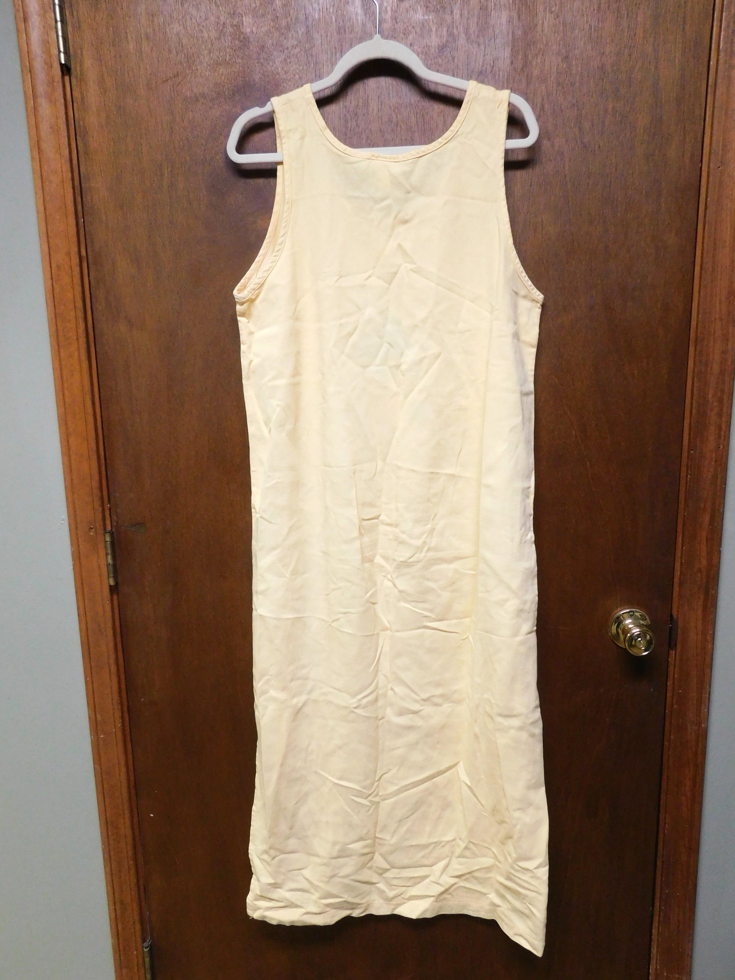 Blue-Eyed Bear Yellow Maxi Dress Size XL with Sailboats
