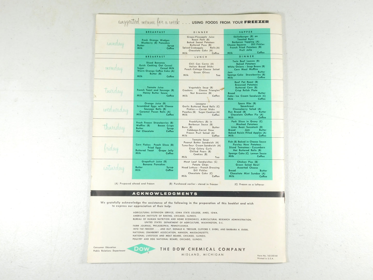 Vintage 1959 Use Your Freezer Every Day Dow Chemical Company Book