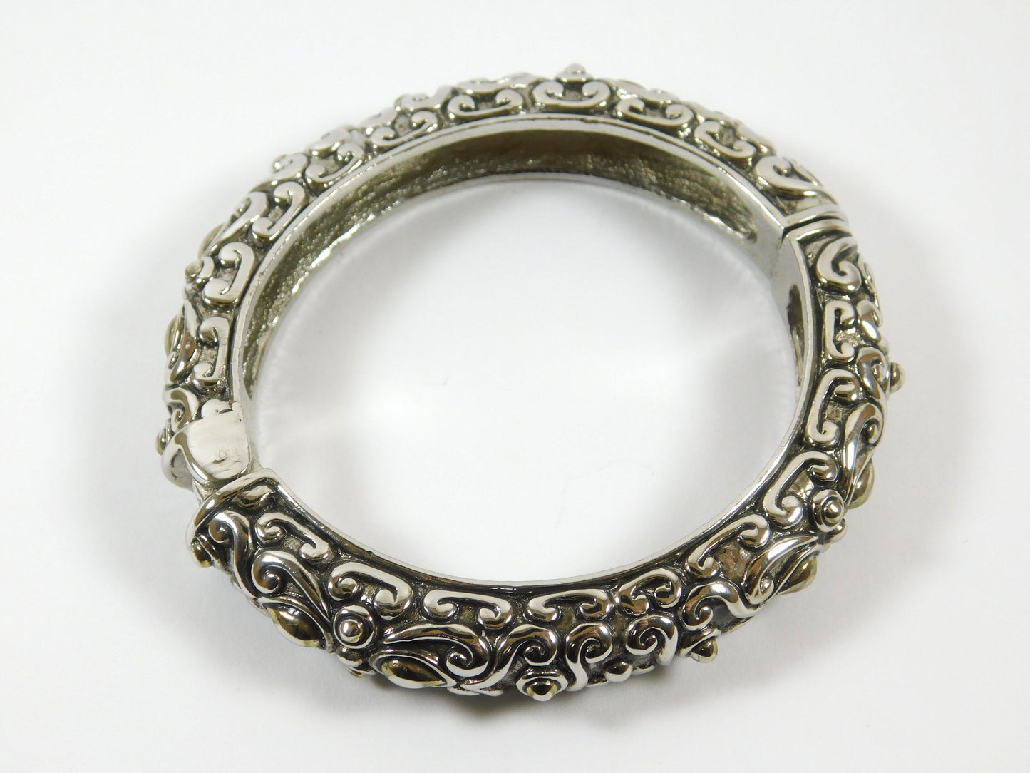 Vintage Silver Tone Swirl Bracelet
