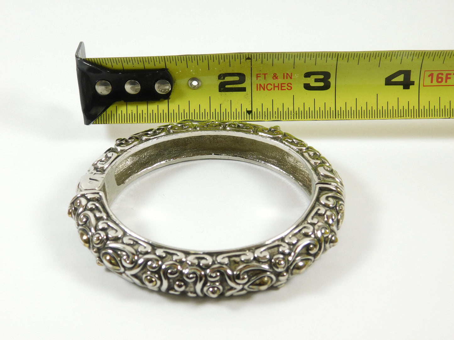 Vintage Silver Tone Swirl Bracelet