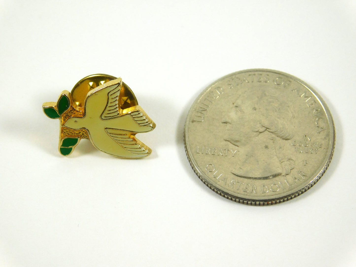 Vintage Dove with Olive Branch Lapel Pin