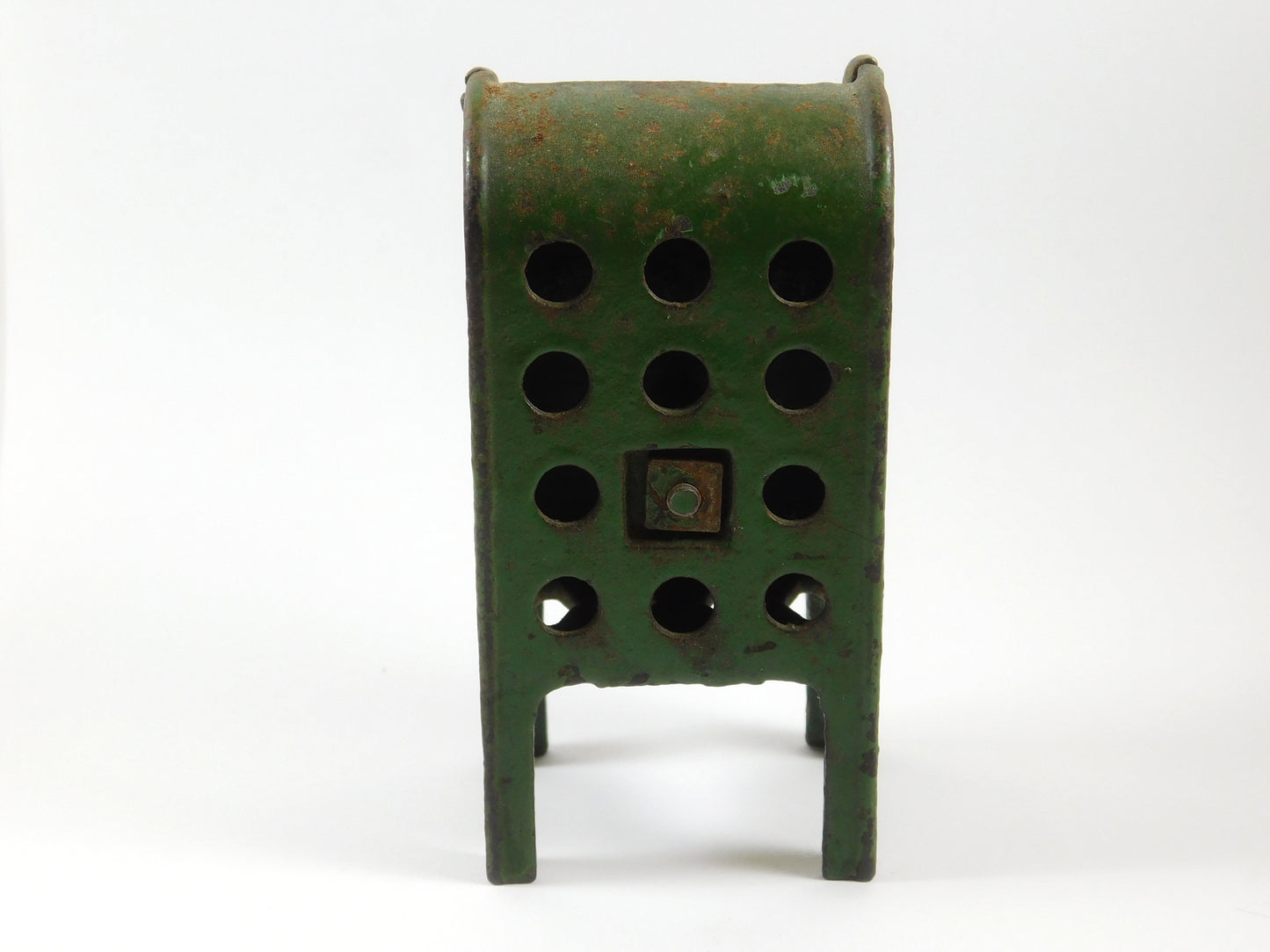 Vintage Green Metal US Mail Post Office Box Piggy Bank