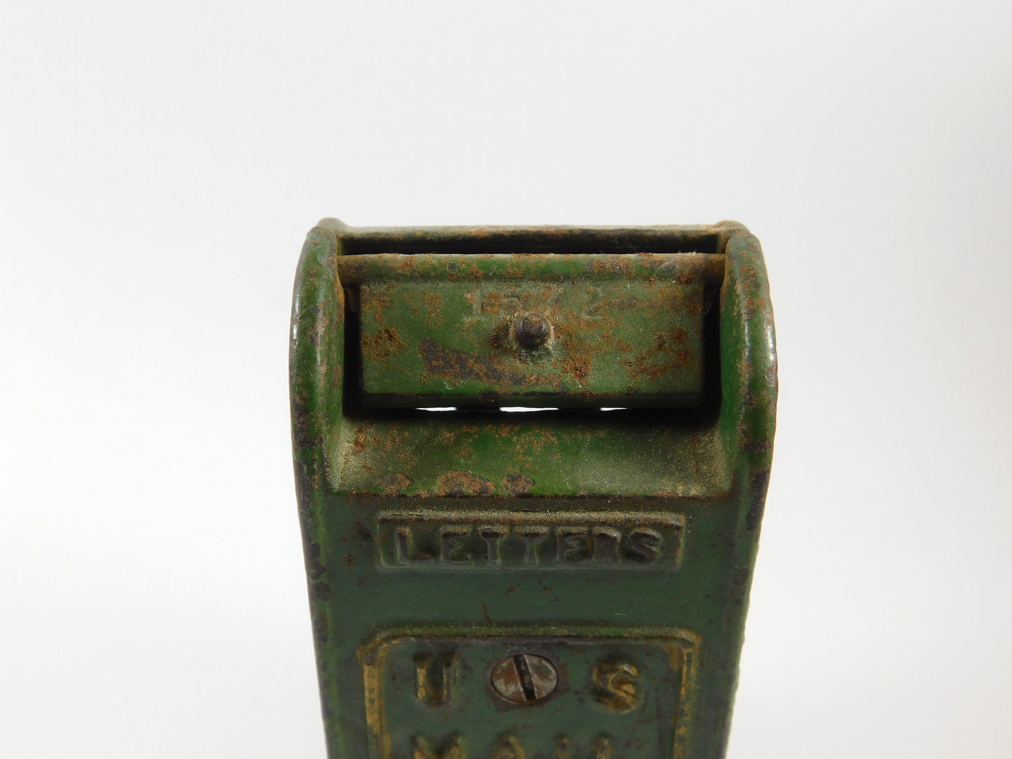 Vintage Green Metal US Mail Post Office Box Piggy Bank