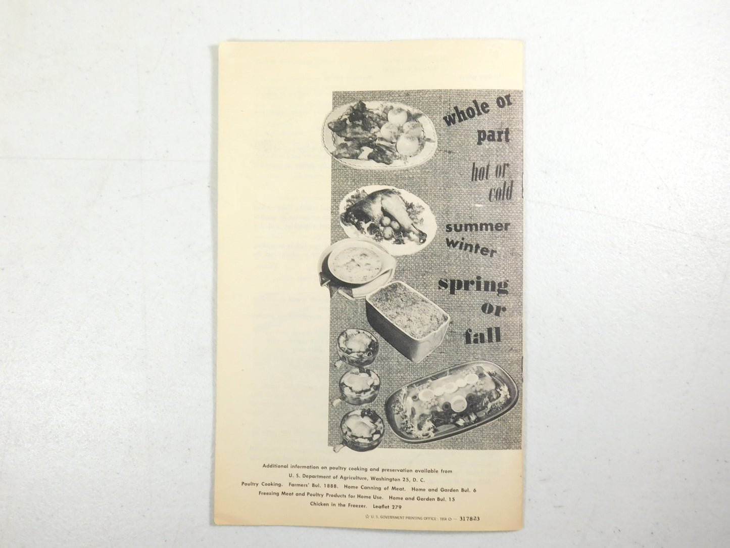 Vintage 1954 Turkey On The Table The Year Round Home and Garden Bulletin No. 45
