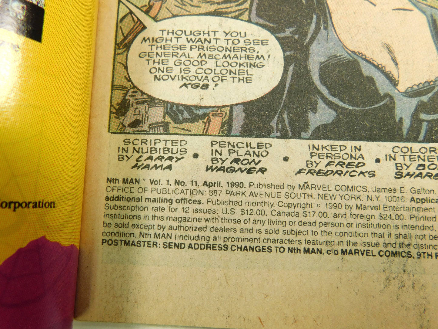 1990 Nth Man #11 Beyond World War III Marvel Comic Book