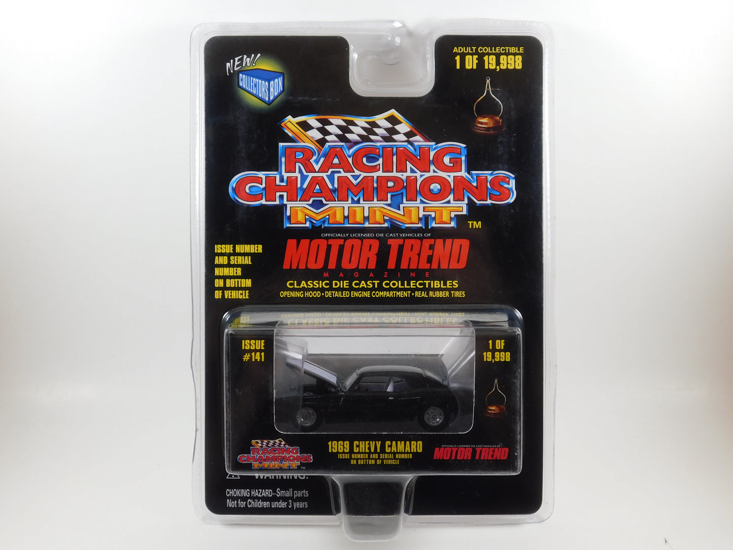 Racing Champions 1969 Black Chevy Camaro Motor Trend Magazine Issue #141