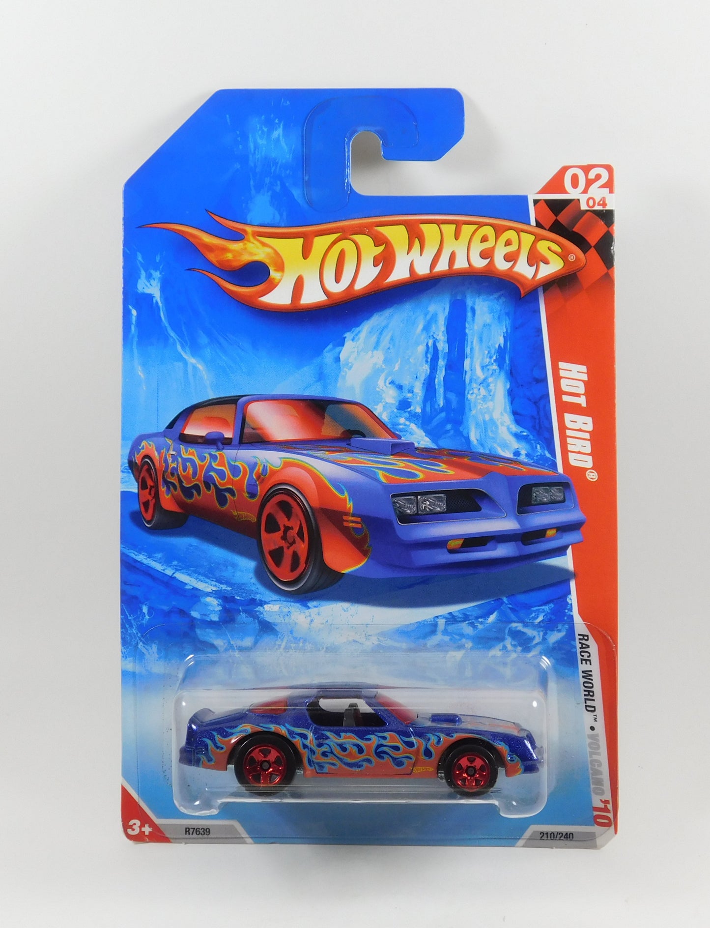 Hot Wheels Hot Bird Race World Volcano '10 Blue with Red Flames