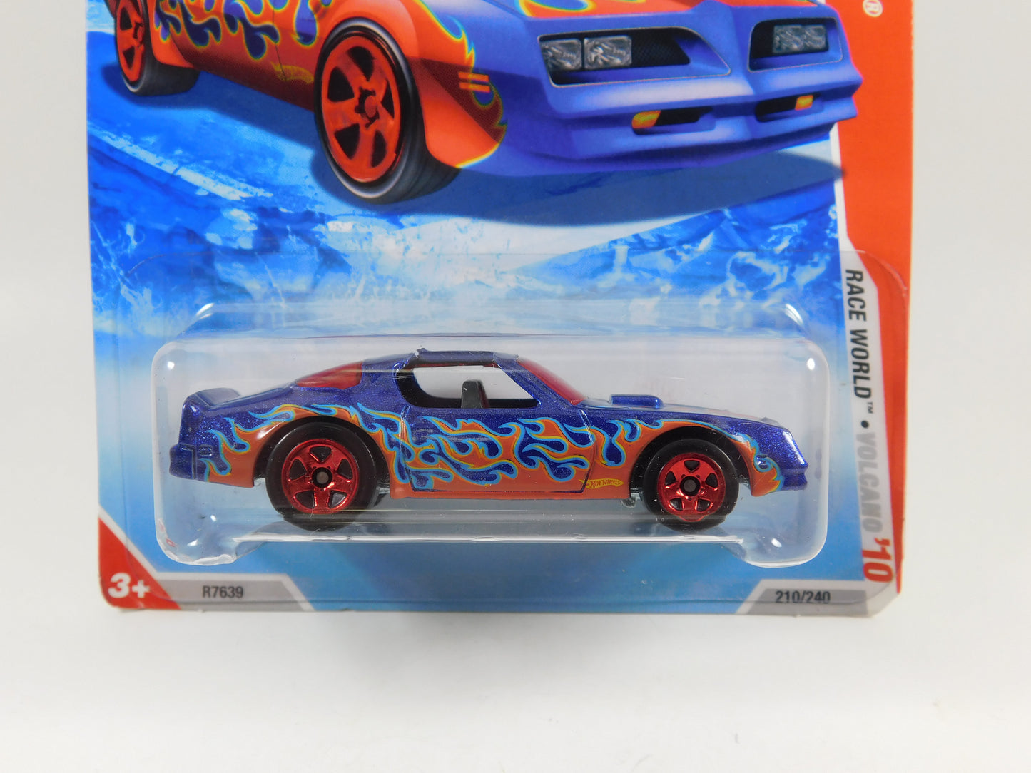 Hot Wheels Hot Bird Race World Volcano '10 Blue with Red Flames