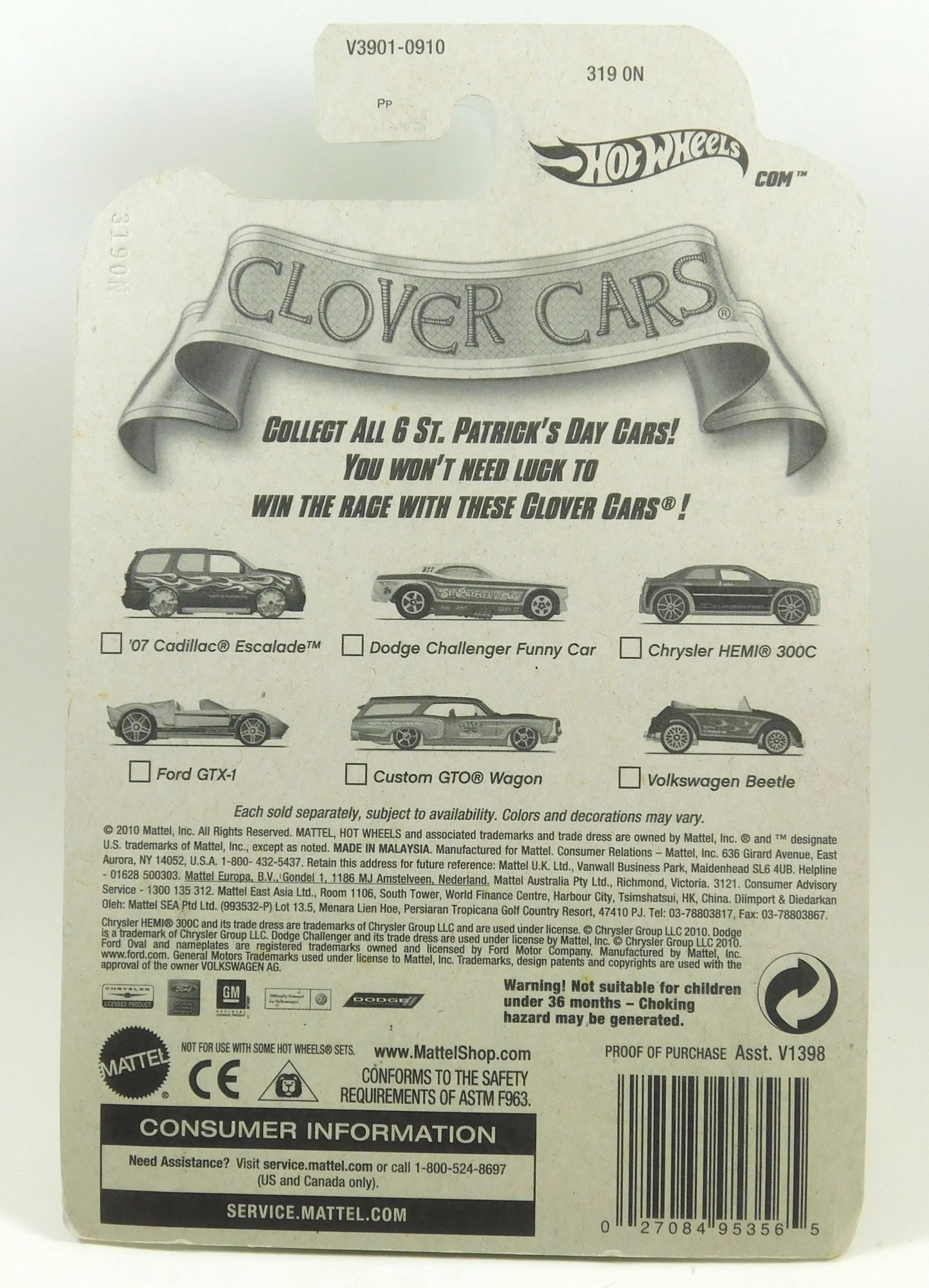 Hot Wheels Holligan and Ford GTX-1 Green Clover Cars