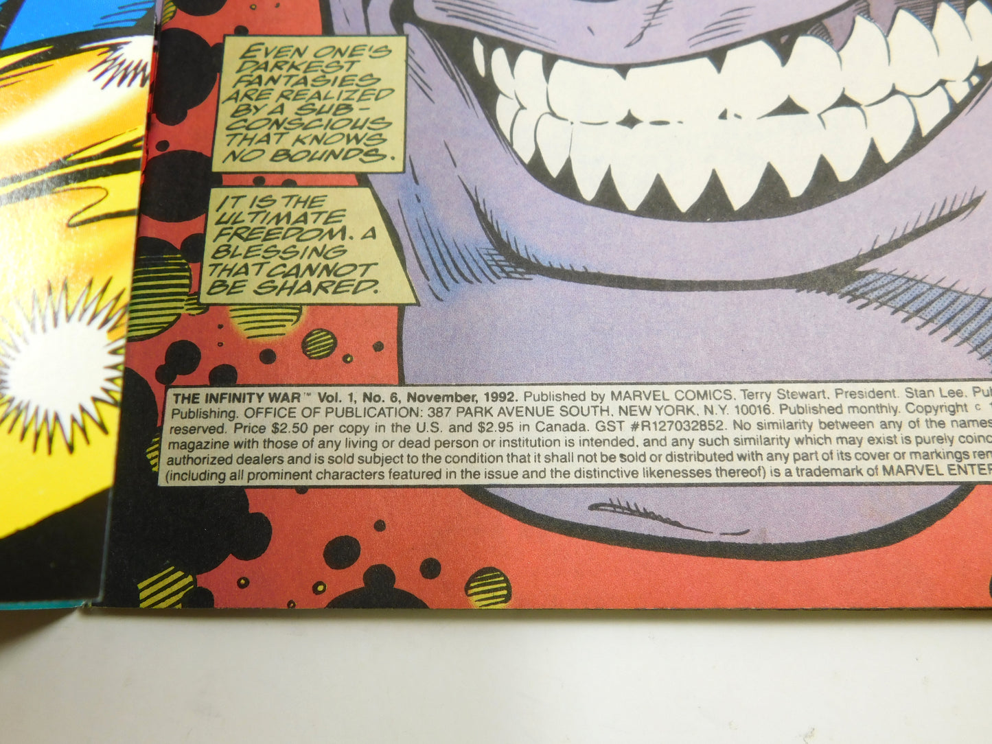 1992 The Infinity War #6 Marvel Comic Book