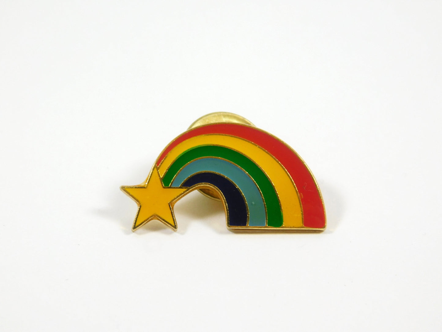 Vintage Star and Rainbow Lapel Pin