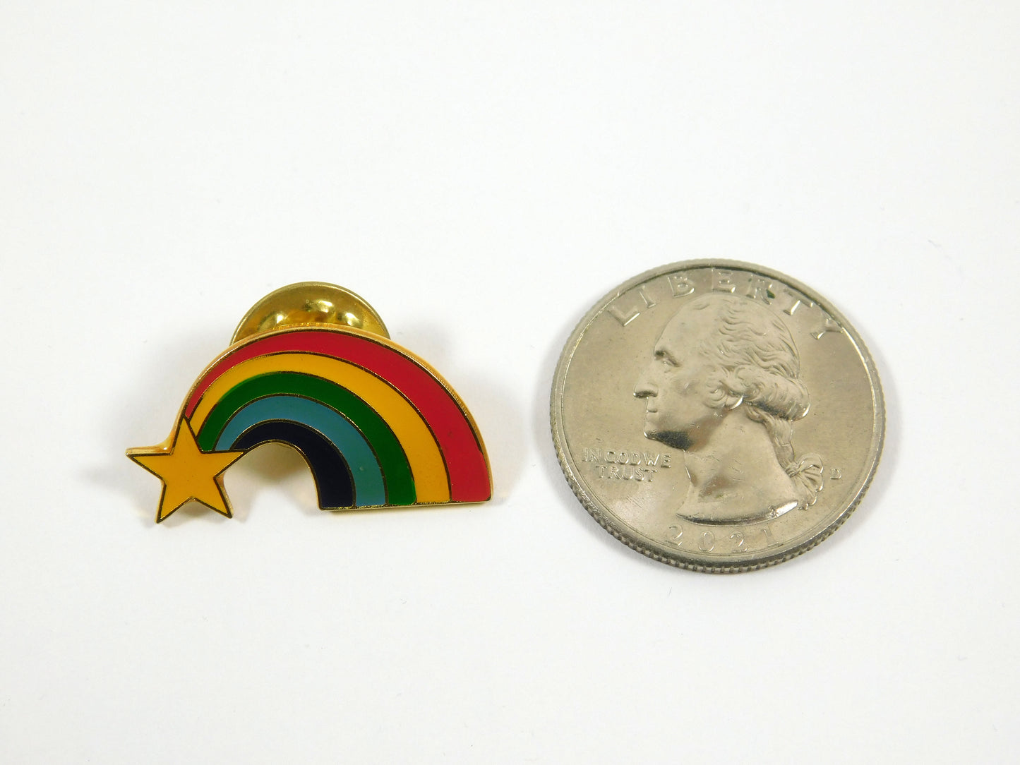 Vintage Star and Rainbow Lapel Pin
