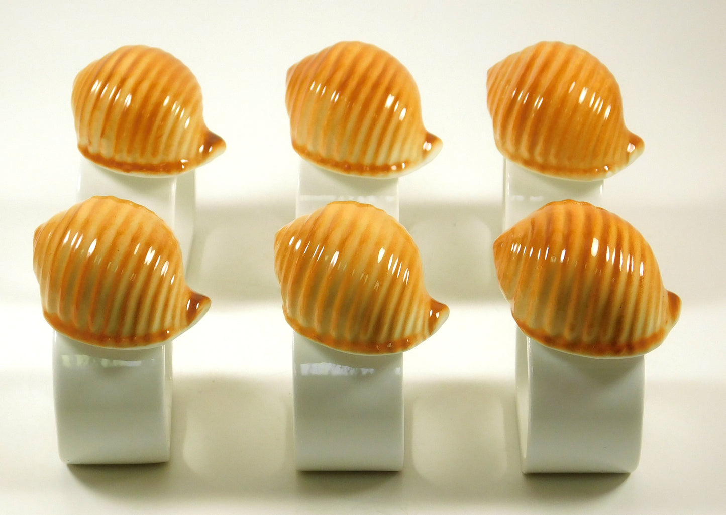 Set of 6 Audrey Seashell Napkin Holders Rings