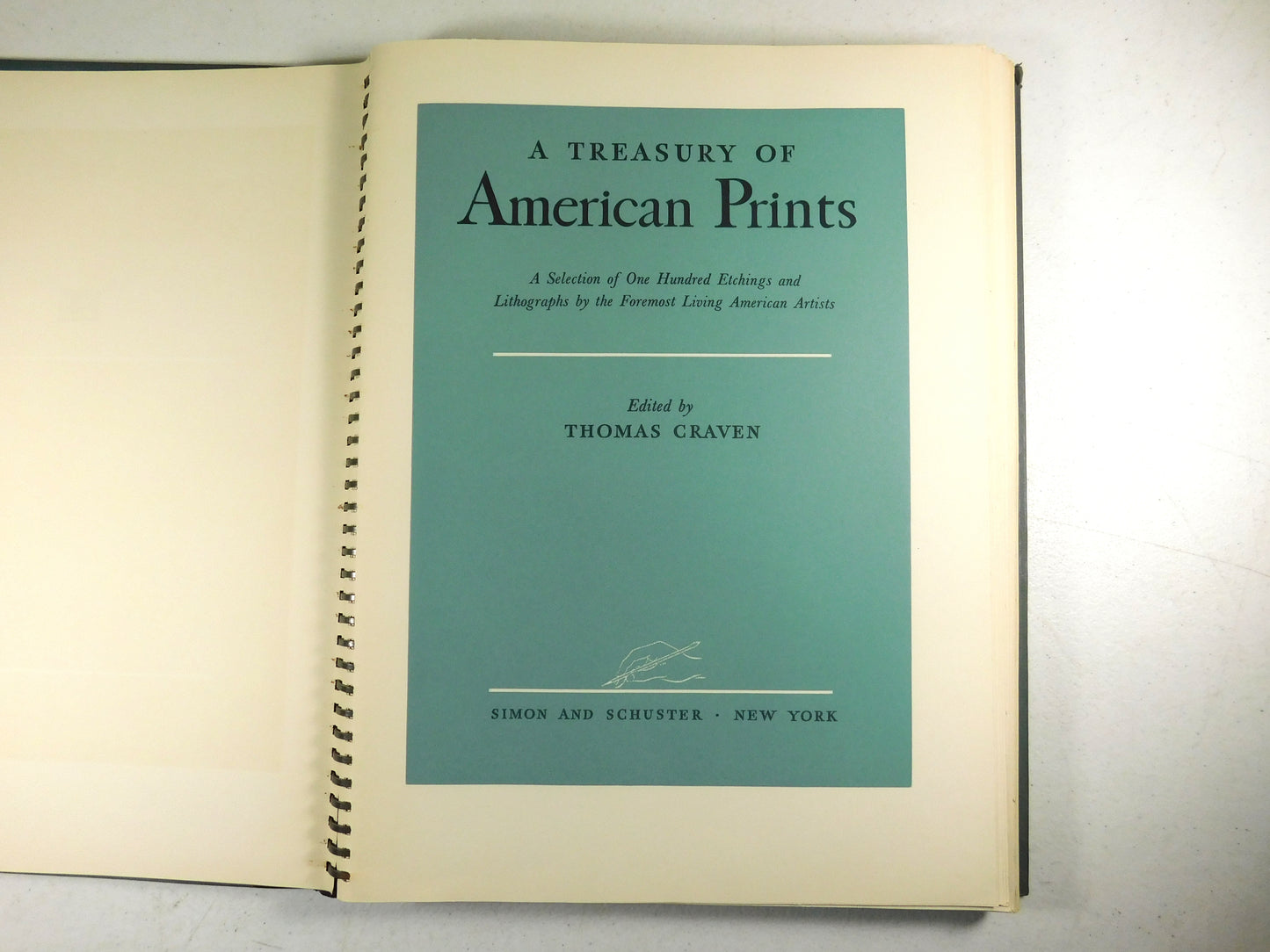 Vintage 1939 A Treasury of American Prints Book Edited by Thomas Craven