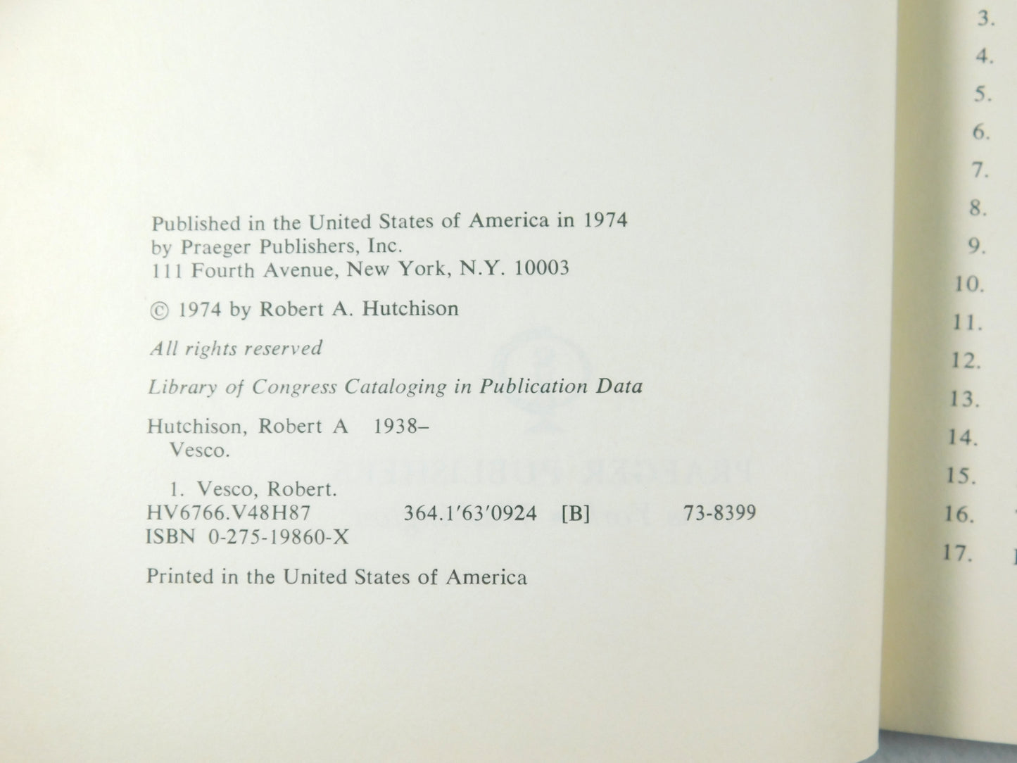 1975 Vesco by Robert A. Hutchison (Hardcover)