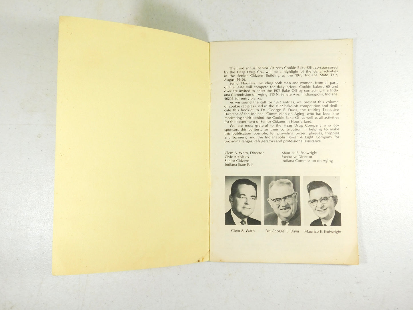 Vintage Senior Citizens Cookie Recipes from the 1972 Indiana State Fair Cookbook