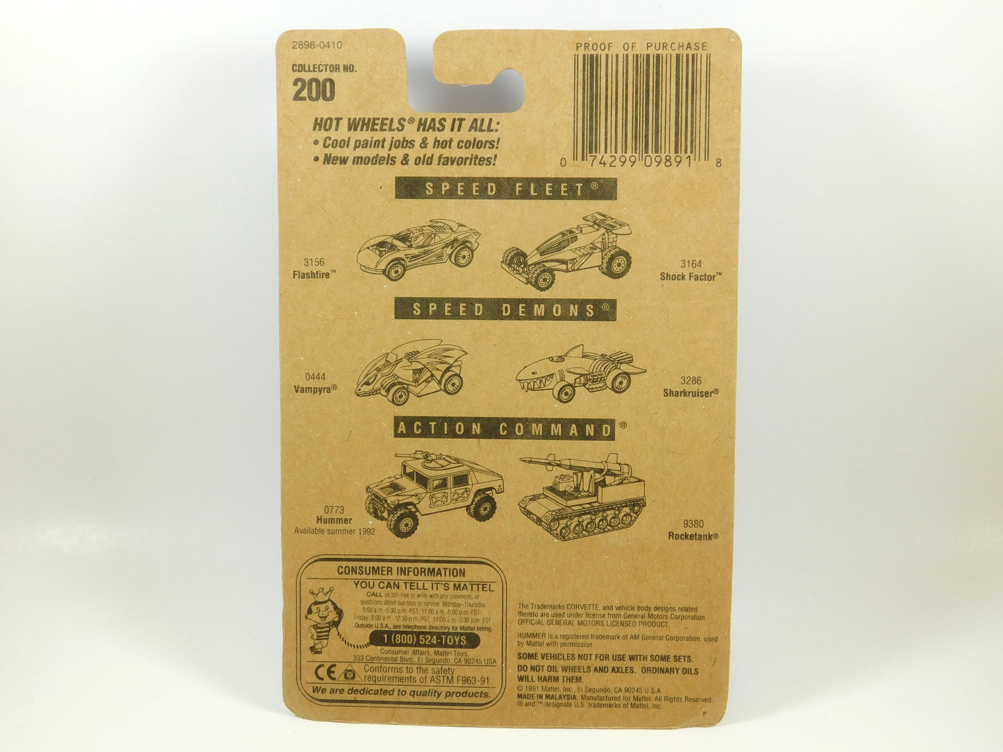 Hot Wheels White Custom Corvette Collector No. 200