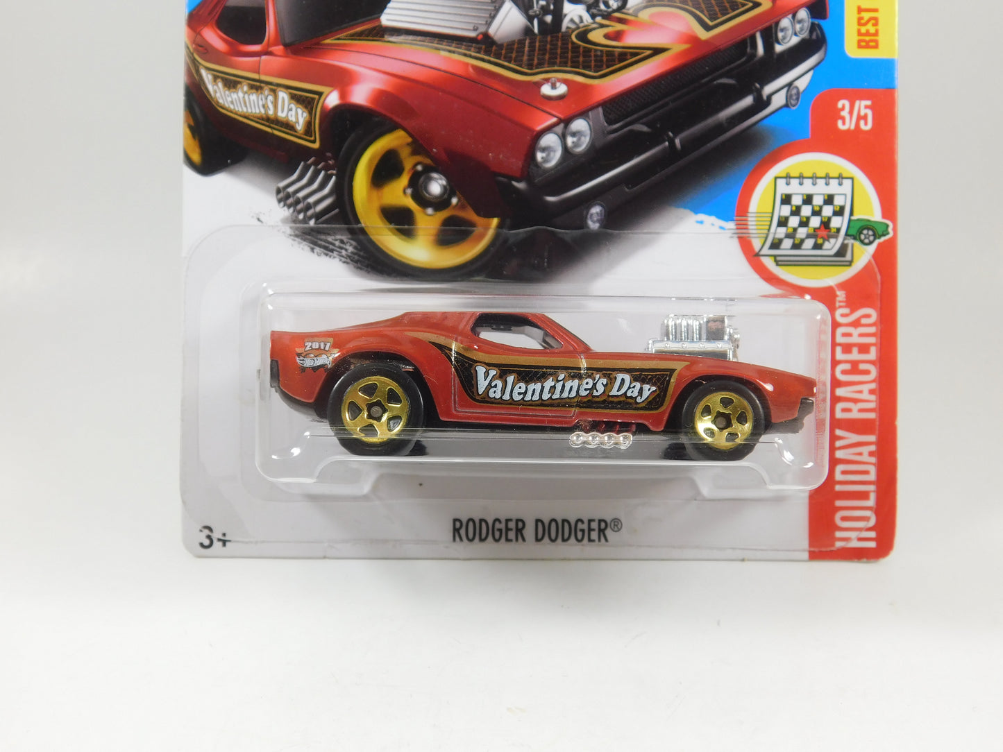 Hot Wheels Red Rodger Dodger Holiday Racers Valentine's Day 3/5