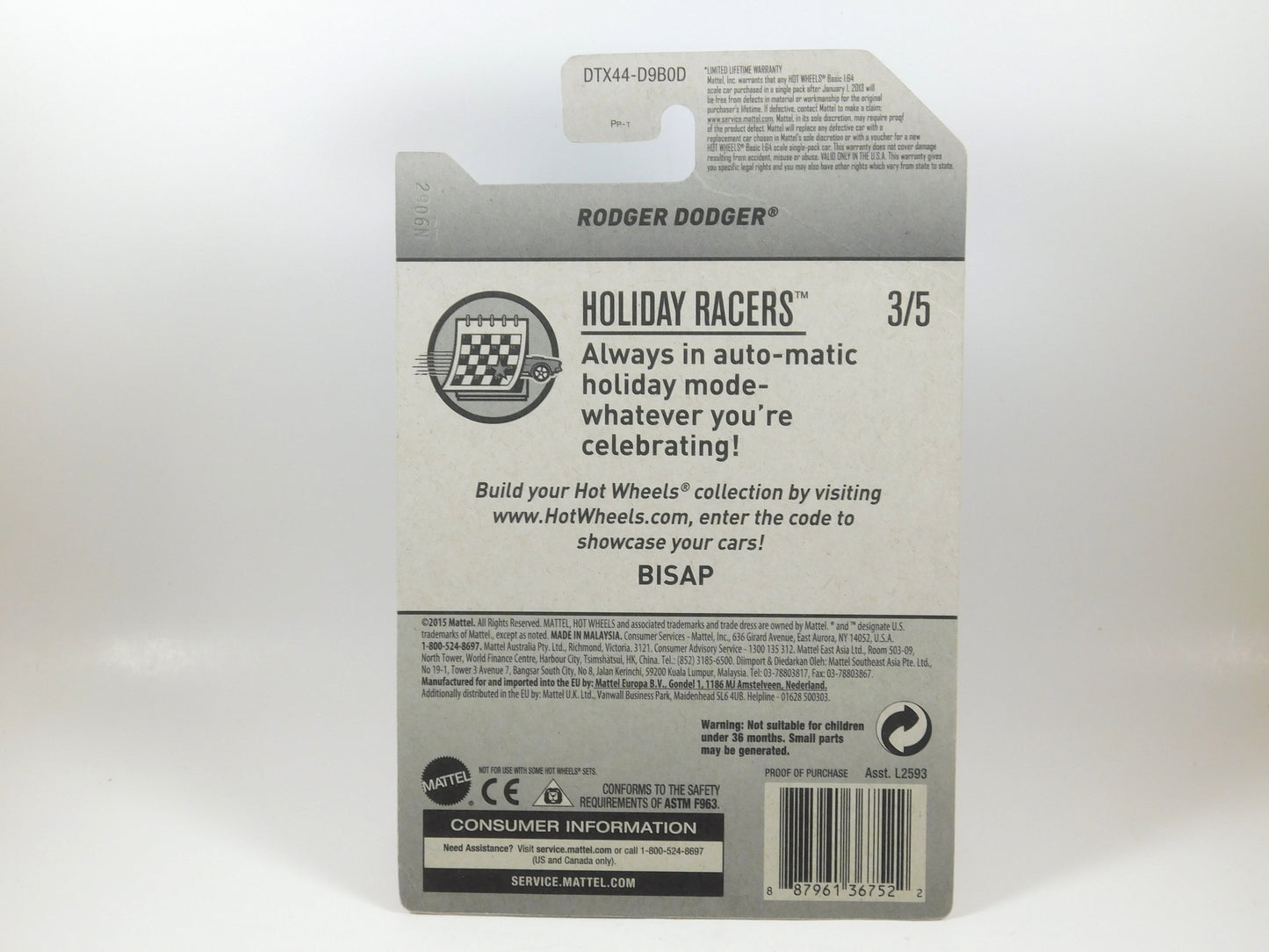 Hot Wheels Red Rodger Dodger Holiday Racers Valentine's Day 3/5
