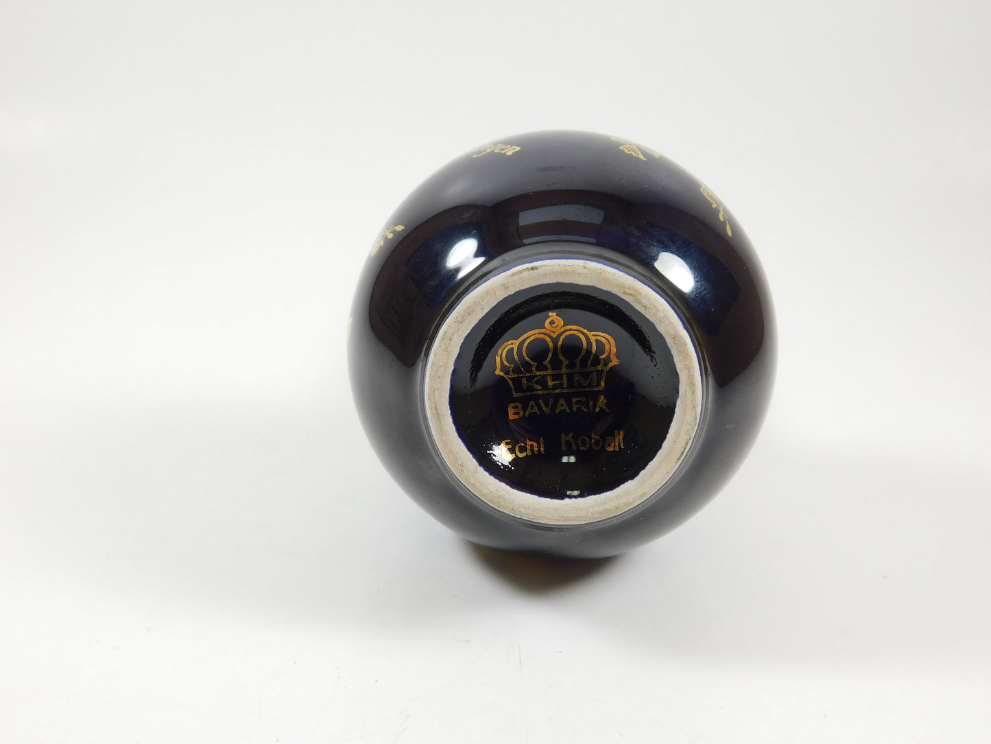 2 Miniature Vases Emmendigen KHM Bavaria Echt Kobalt Lindner Handarbeit Germany