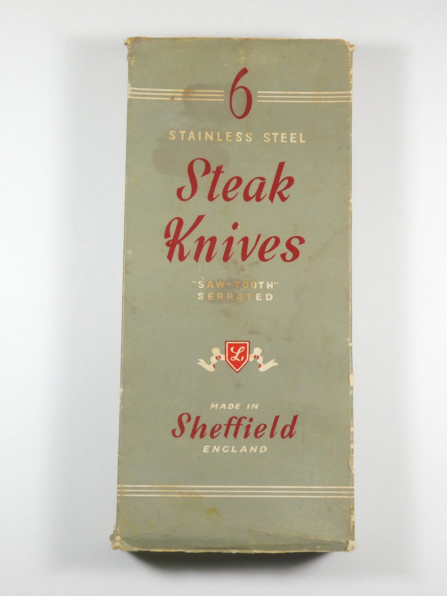 6 Vintage Sheffield Saw-Tooth Serrated Steak Knives with Box