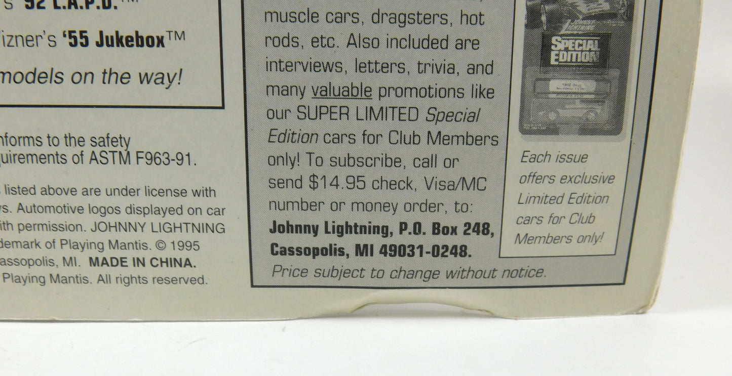 Johnny Lightning Dragsters USA '92 L.A.P.D. Tony Foti Green and White Police Car