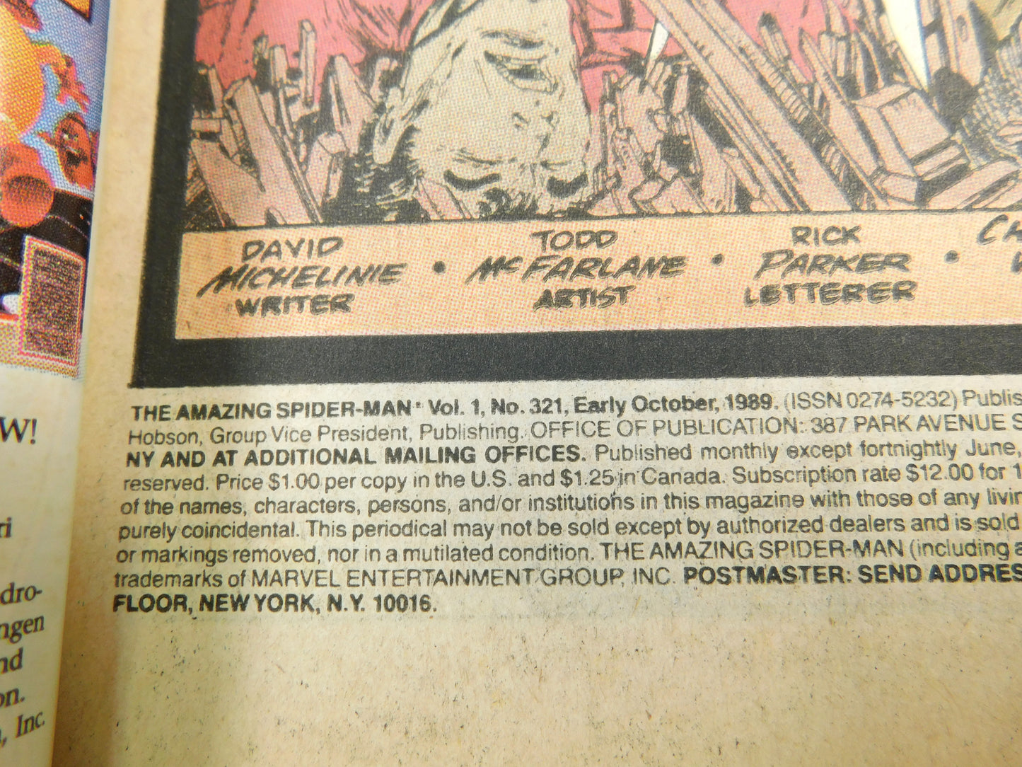 1989 The Amazing Spider-Man #321 Marvel Comic Book