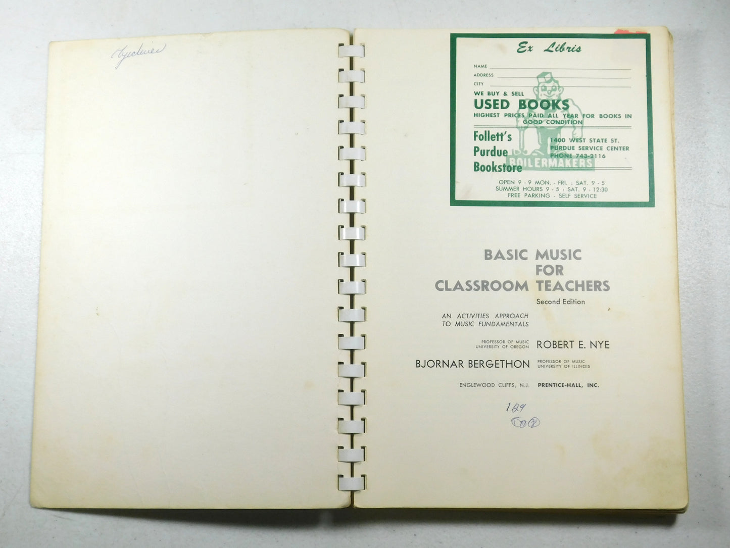 Vintage 1965 Basic Music for Classroom Teachers Second Edition Fifth Printing
