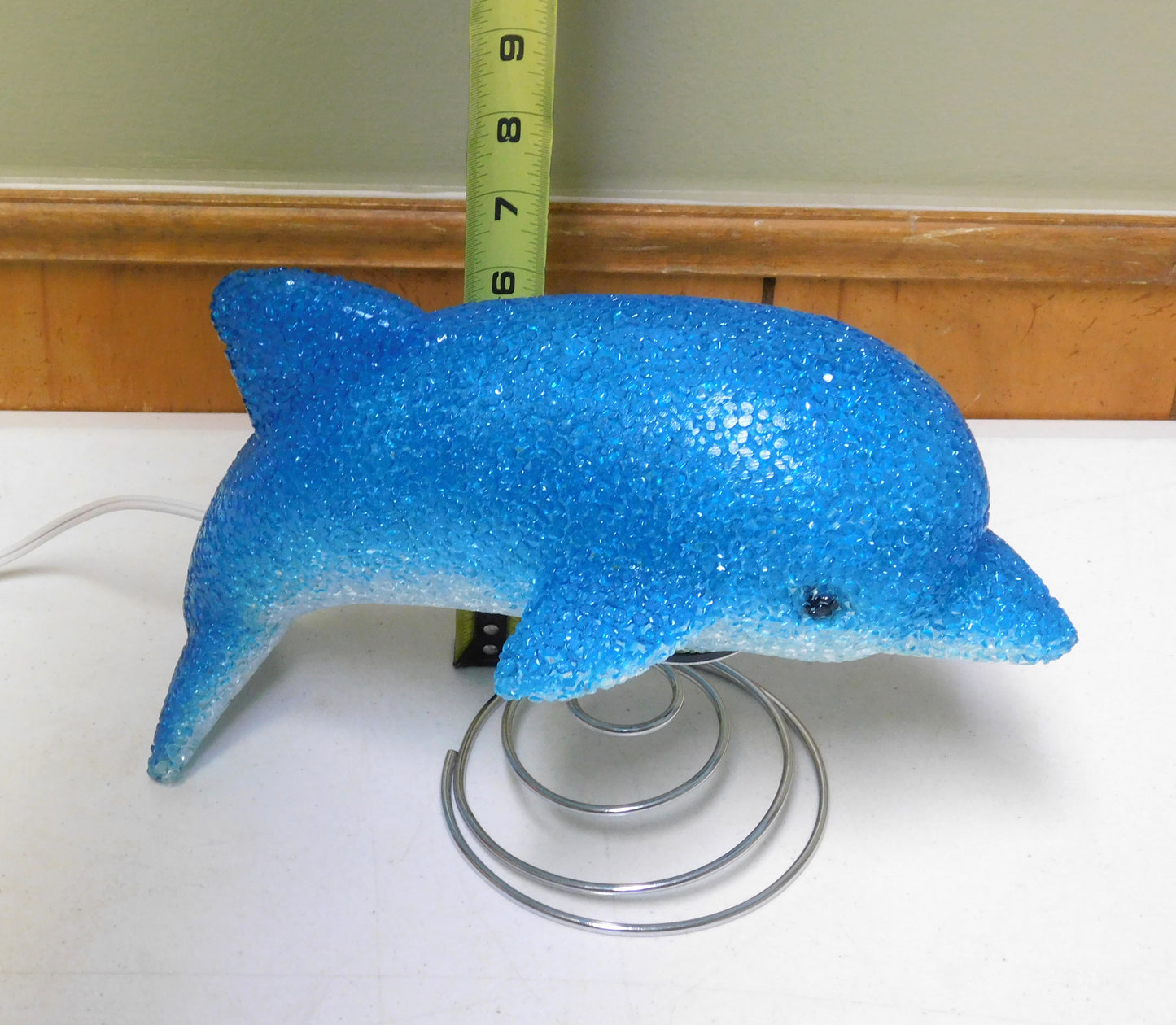 Vintage Blue Dolphin Glow Table Desk Lamp
