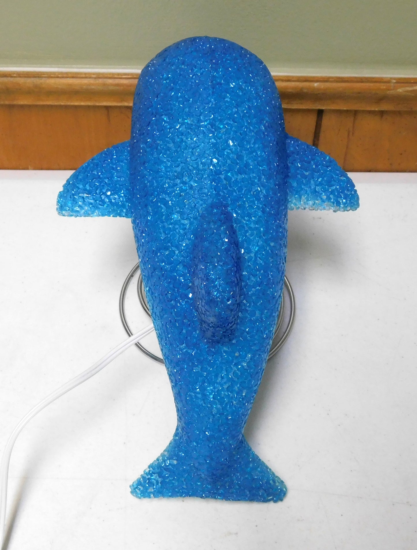 Vintage Blue Dolphin Glow Table Desk Lamp