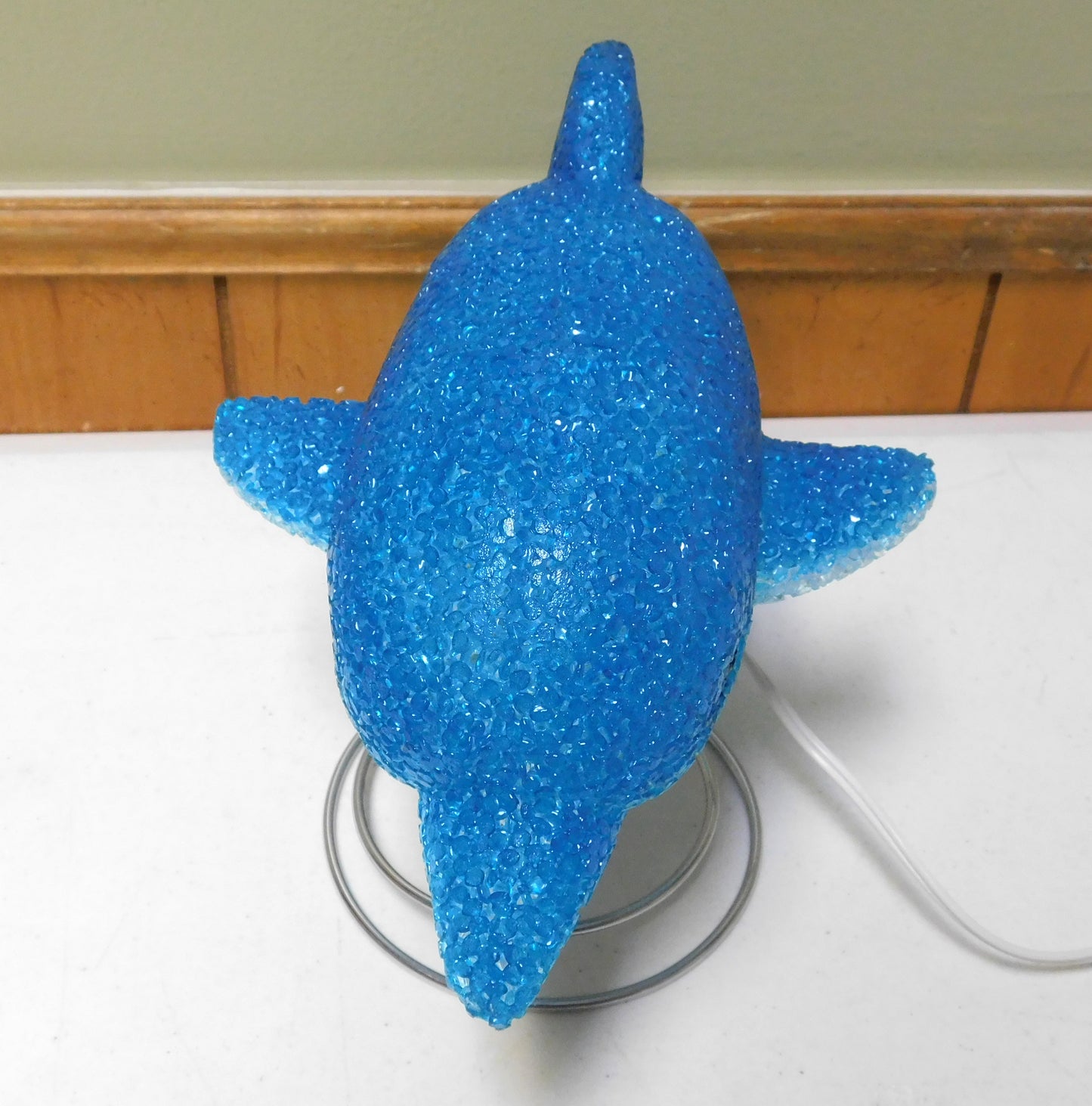 Vintage Blue Dolphin Glow Table Desk Lamp